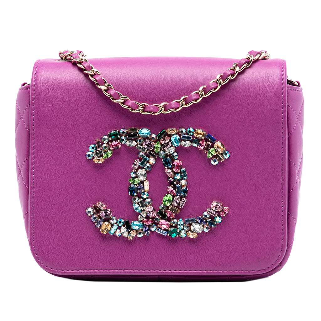 Chanel Mini Lambskin Giant Crystal CC Flap