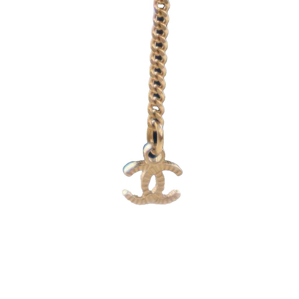Chanel CC Gold Plated Faux Pearl and Crystal Drop Pendant Necklace - 5