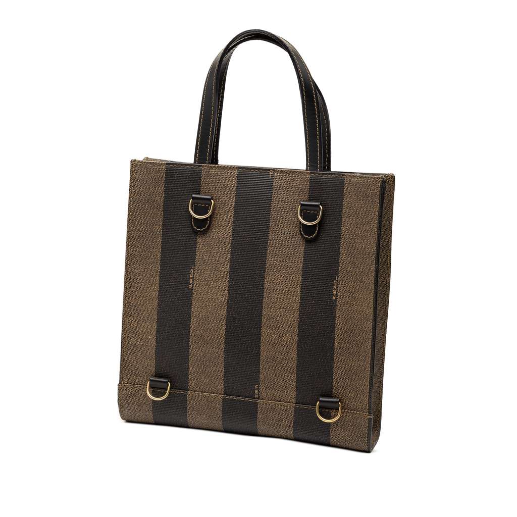 Fendi Pequin Coated Canvas Logo Convertible Tote - 2