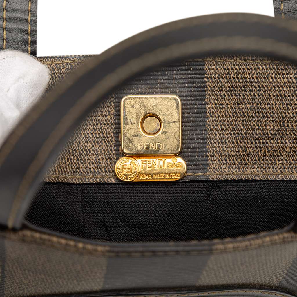 Fendi Pequin Coated Canvas Logo Convertible Tote - 5