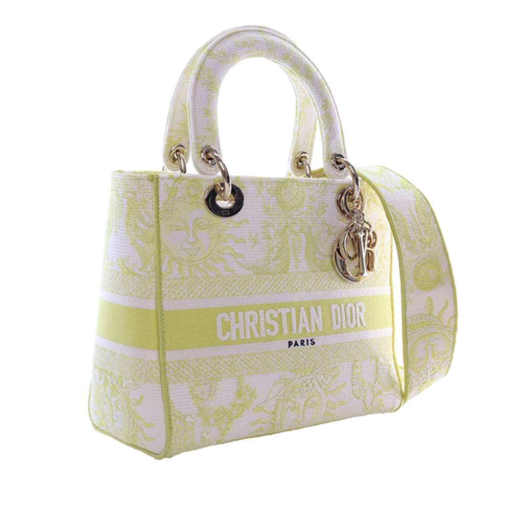 Dior Medium Embroidered Canvas Toile de Jouy Soleil Lady D Lite - 3