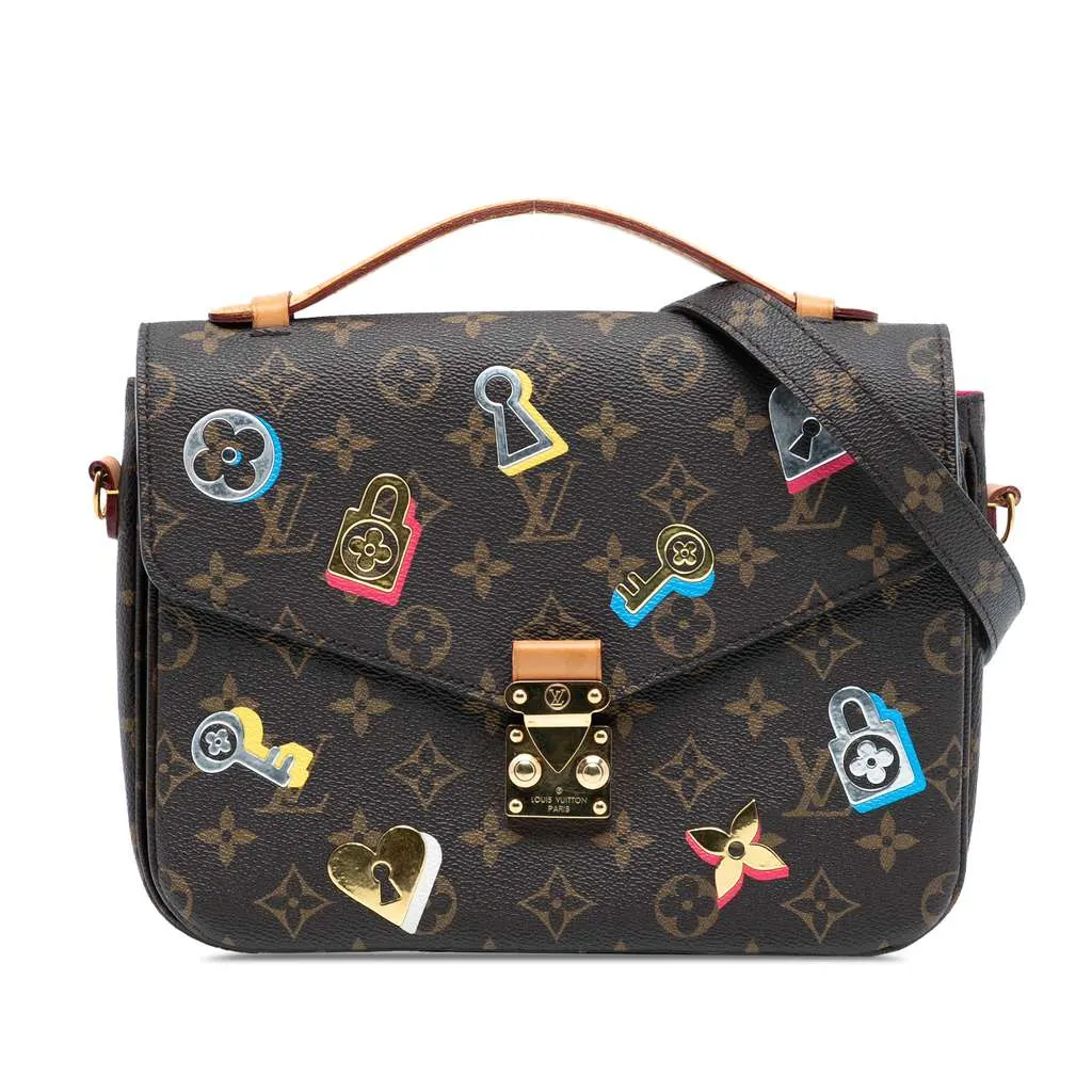 Louis Vuitton Monogram Love Lock Pochette Metis Brown Very good - Front View