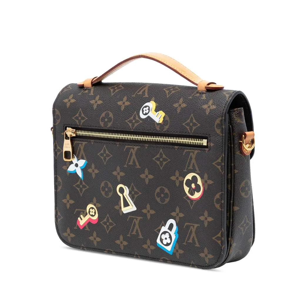 Louis Vuitton Monogram Love Lock Pochette Metis Brown Very good - Back View
