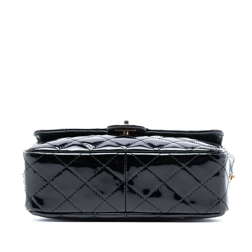 Chanel CC Quilted Patent Straight Single Flap - 3
