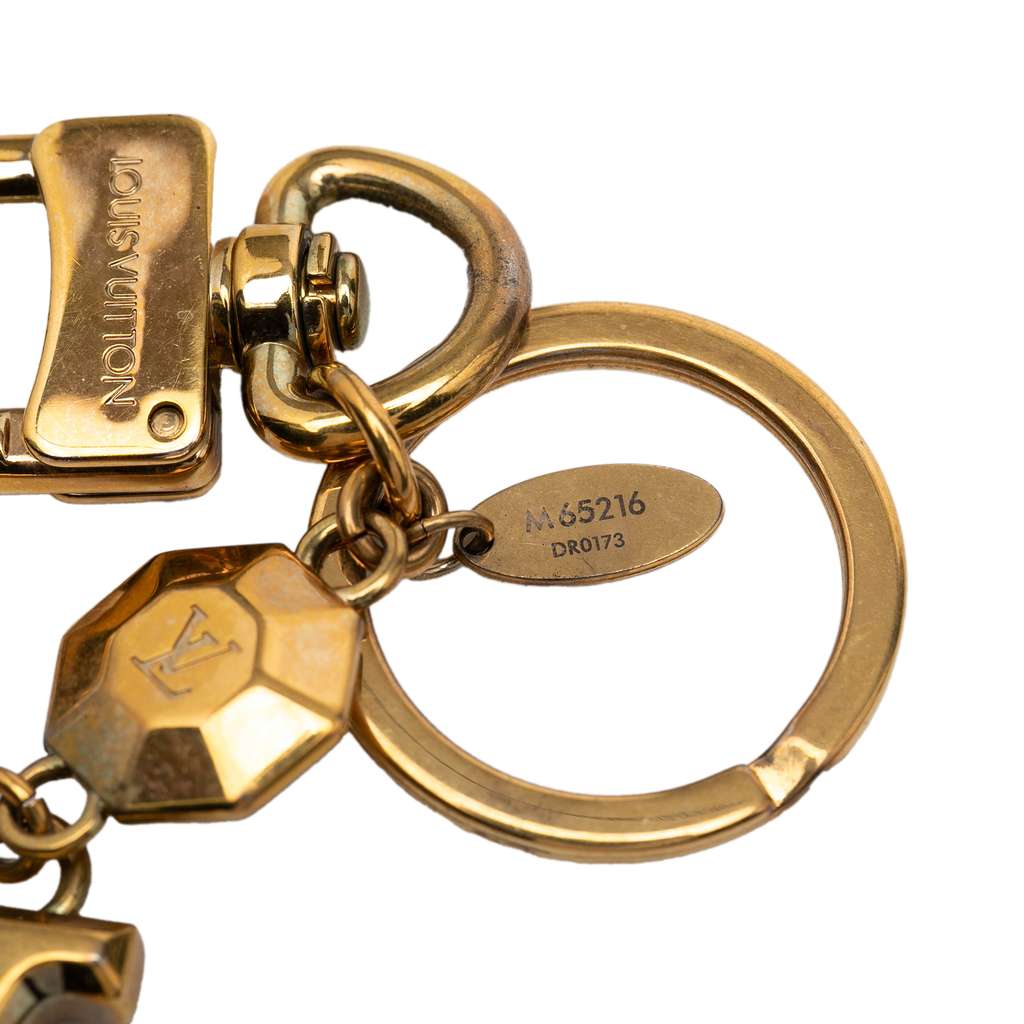 Louis Vuitton Gold Plated LV Facettes Bag Charm and Key Holder - 4