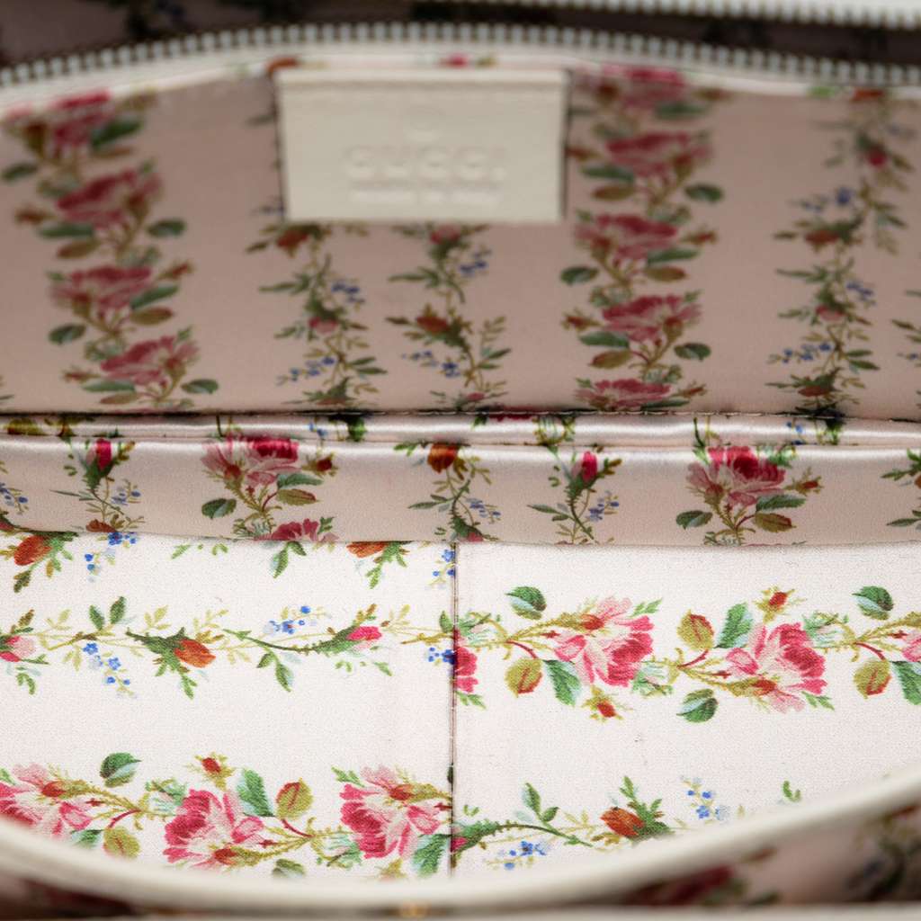 Gucci Calfskin Frame Print Bamboo Top Handle Bag - 4