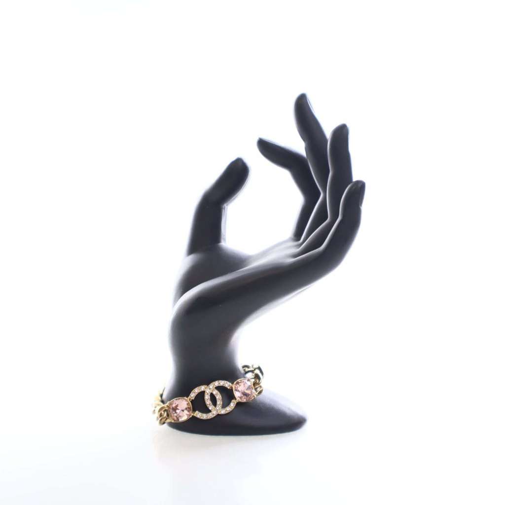 Chanel CC Gold Plated Crystal Chain Bracelet - 4