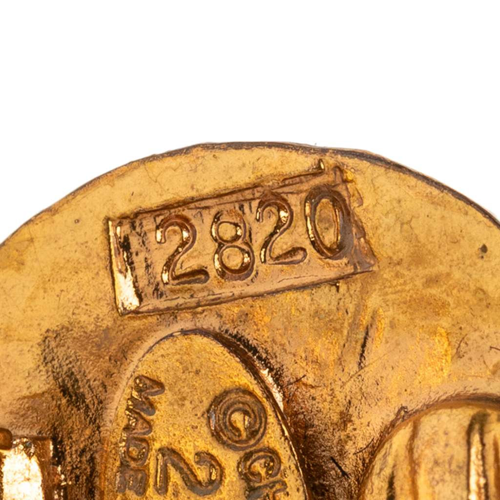 Chanel Gold Plated CC Round Clip On Earrings - 4