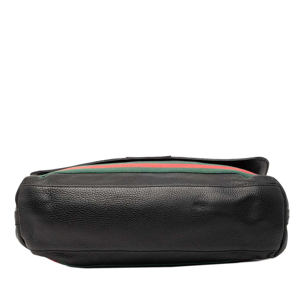 Gucci Leather Web Messenger Bag - 3