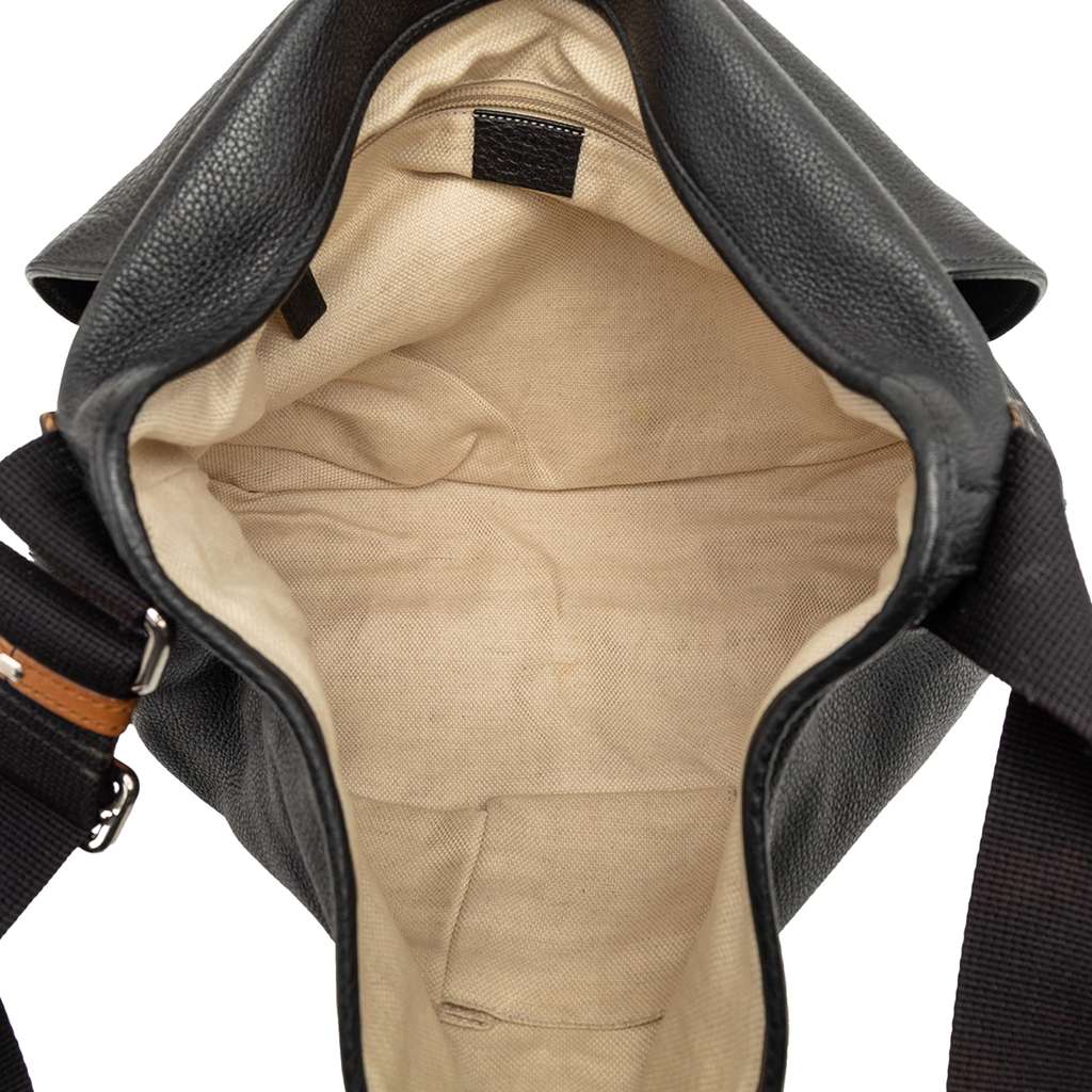 Gucci Leather Web Messenger Bag - 4