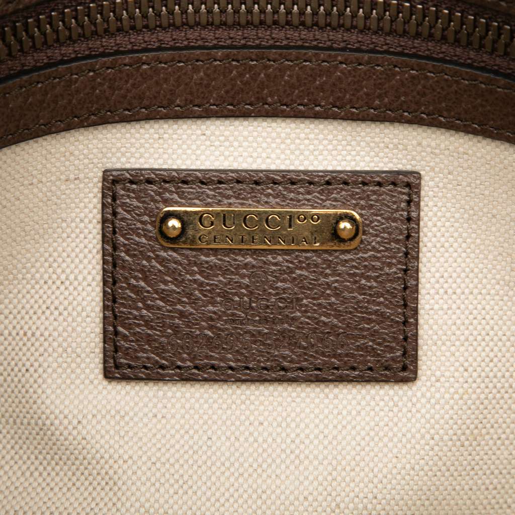 Gucci 100th Anniversary Textured Dollar Calfskin Logo Belt Bag - 5