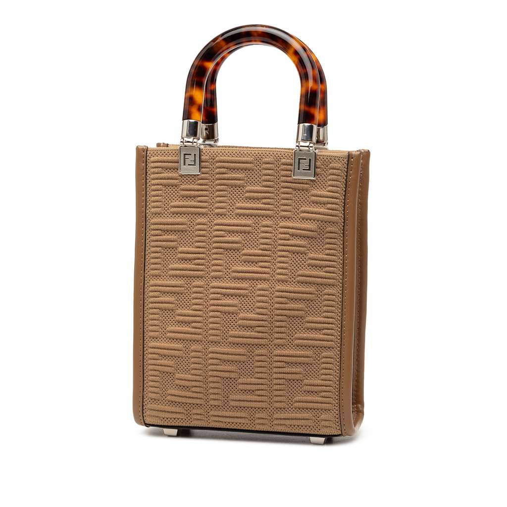 Fendi Mini Zucca Embossed Technical Fabric  Sunshine Shopper Tote - 2