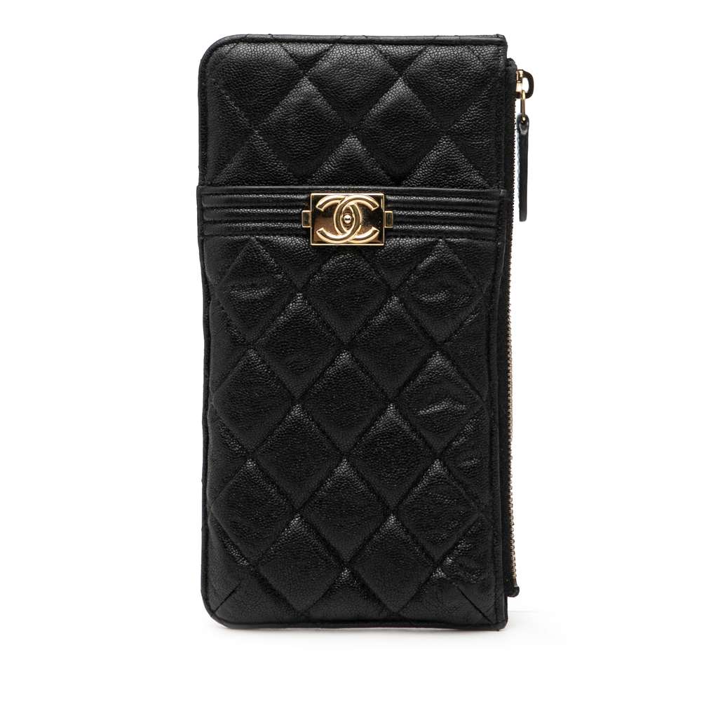 Chanel Quilted Caviar Boy Phone Pouch