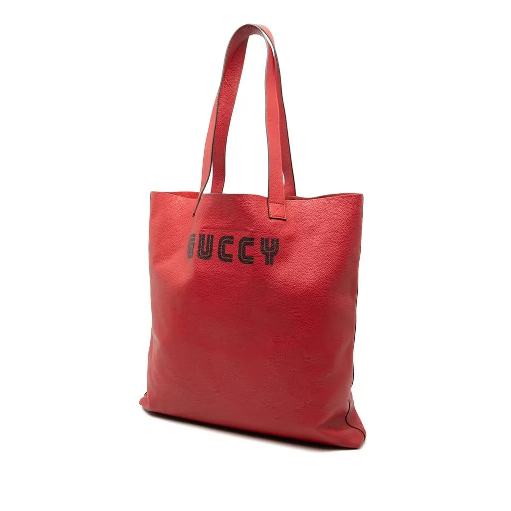Gucci Elton John Large Calfskin Levon Goodbye Tote Red Leather Good - Back View