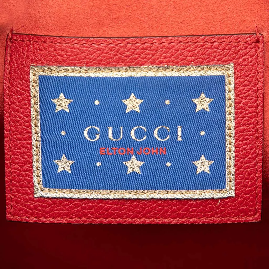 Gucci Elton John Large Calfskin Levon Goodbye Tote Red Leather Good - Box View