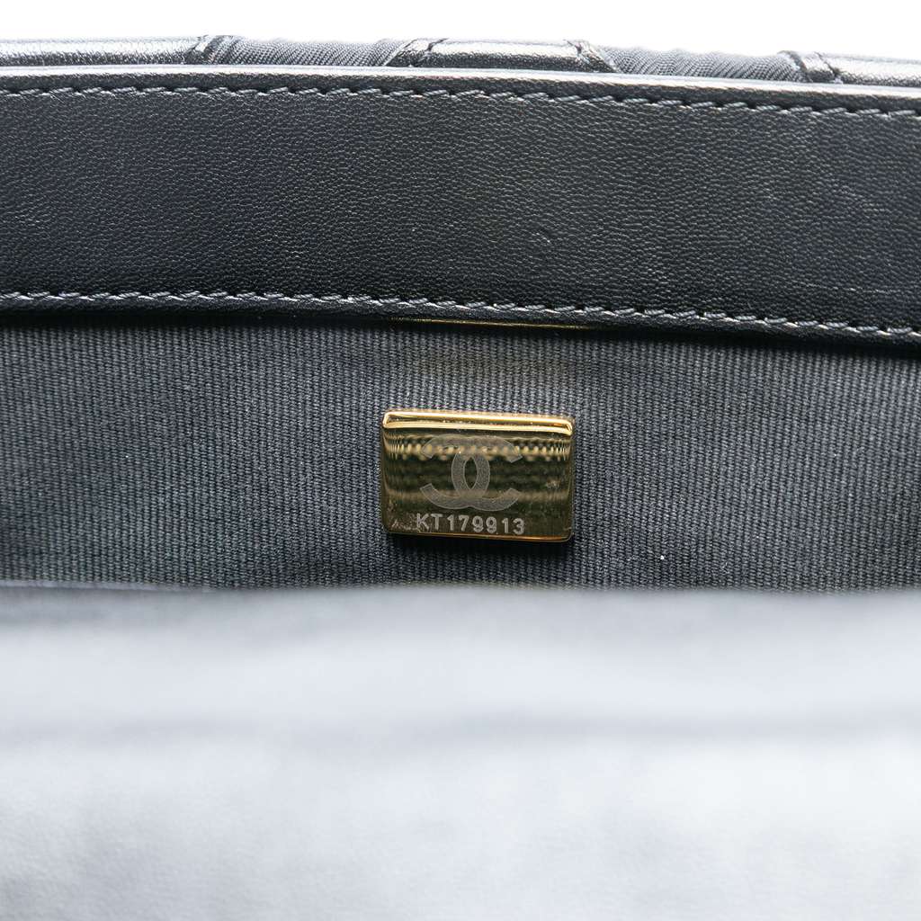 Chanel Medium Lambskin and Printed Silk Fixation 19 Flap - 5