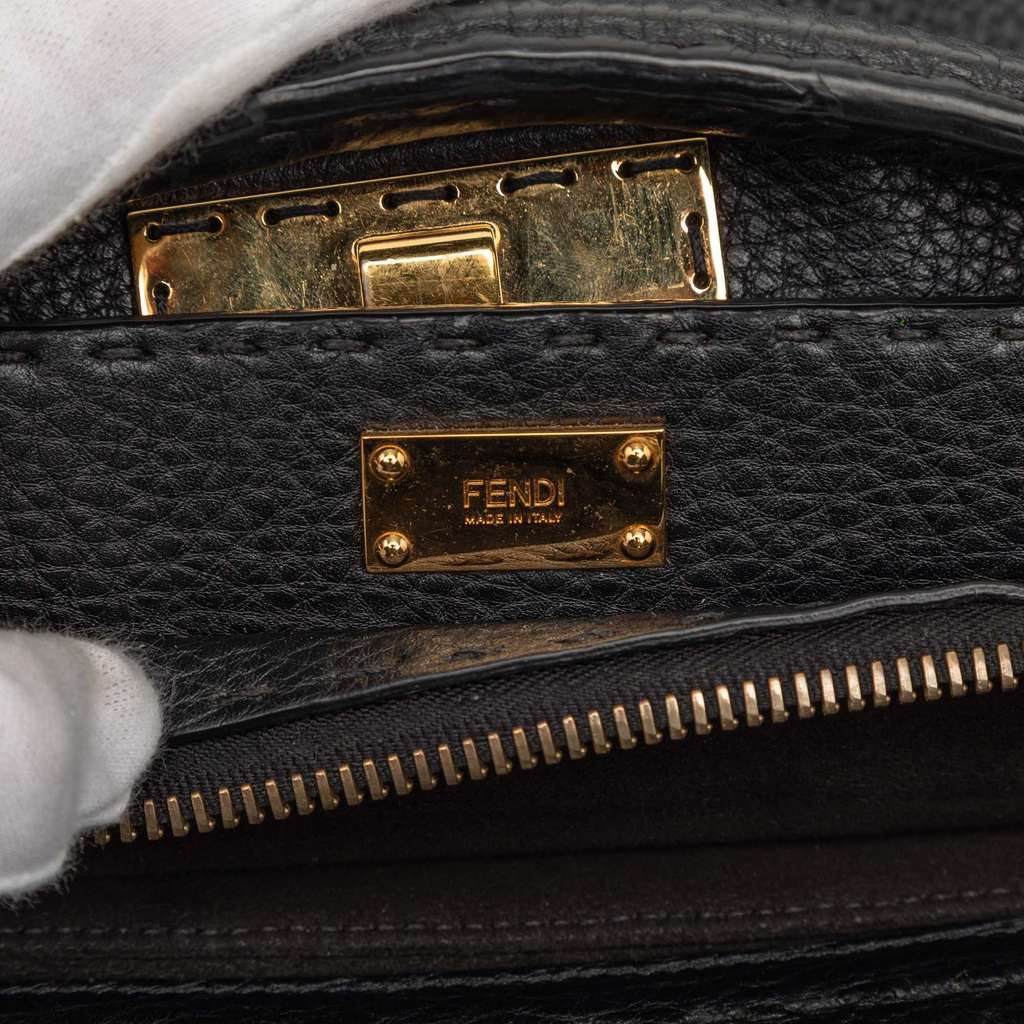 Fendi Large Leather Selleria Monster Peekaboo Iconic Fit Bag - 5