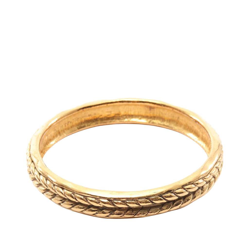 Chanel Gold Plated Braided Motif Bangle Bracelet - 2