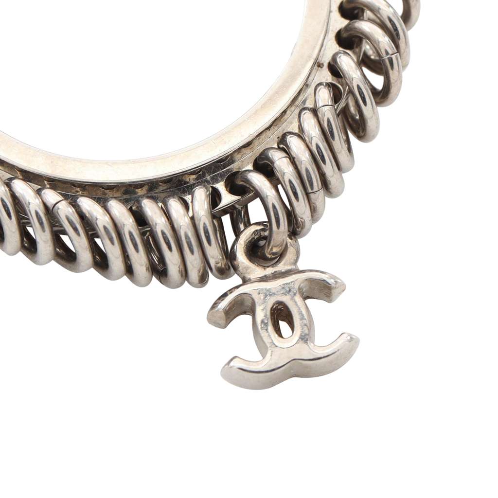 Chanel CC Stainless Steel Multi Ring Hoop Push Back Earrings - 4