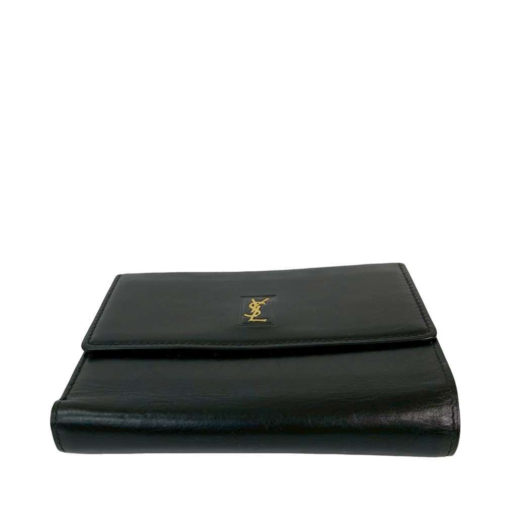 Saint Laurent Leather Monogram Trifold Wallet - 3