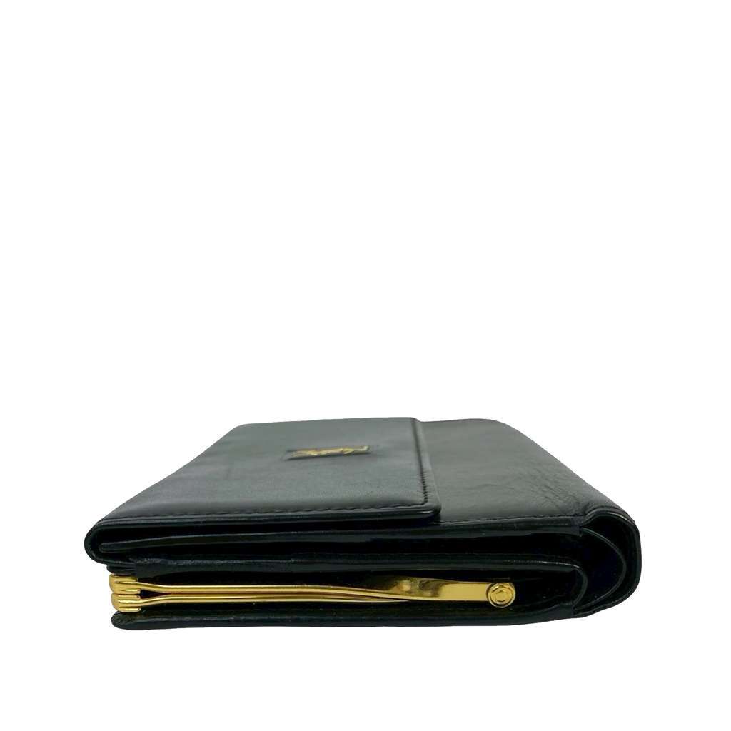 Saint Laurent Leather Monogram Trifold Wallet - 5