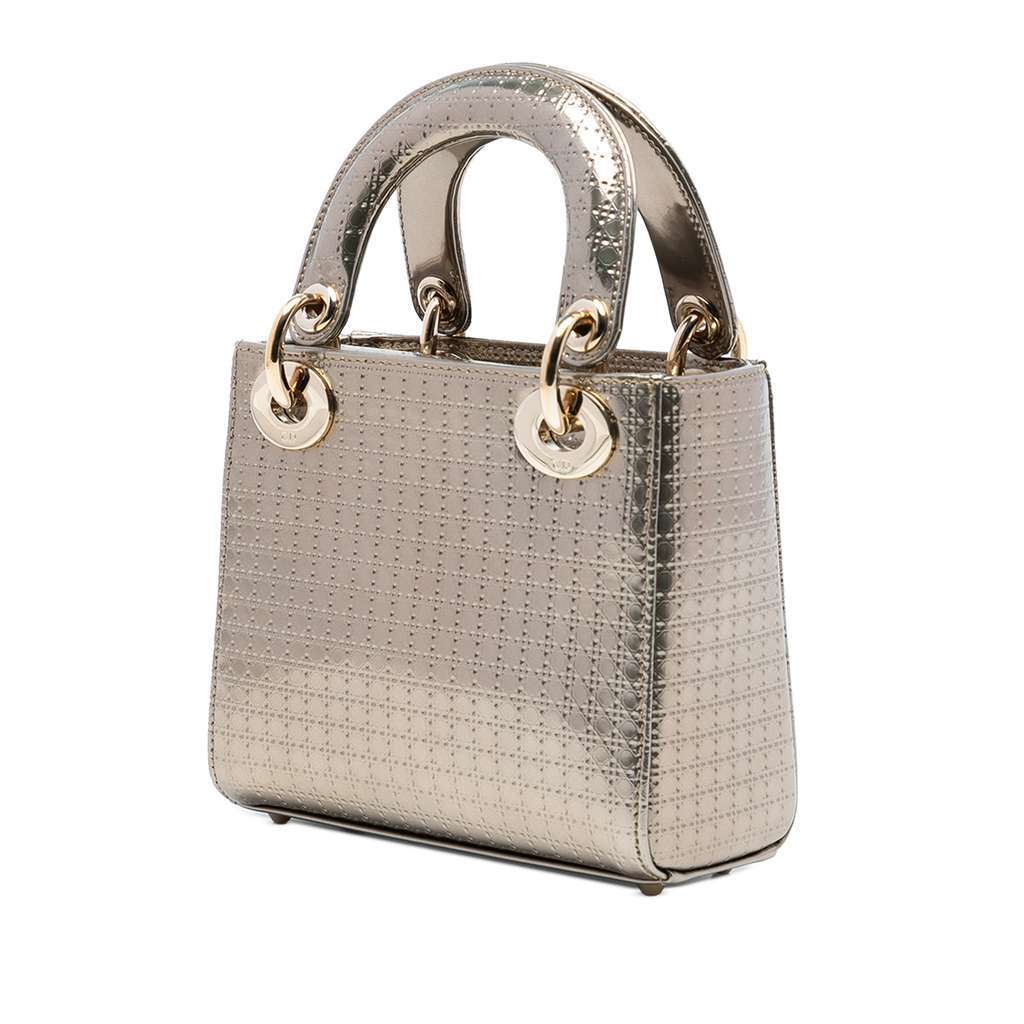 Dior Mini Metallic Patent Microcannage Lady Dior - 2