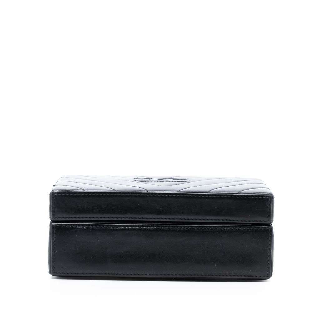 Chanel CC Quilted Chevron Lambskin Box Crossbody - 3