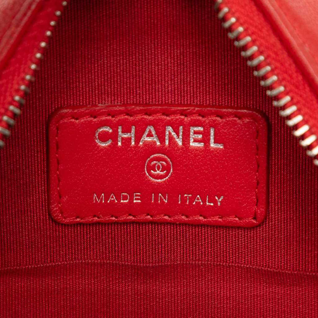 Chanel CC Goatskin Camellia Round Clutch With Chain - 5