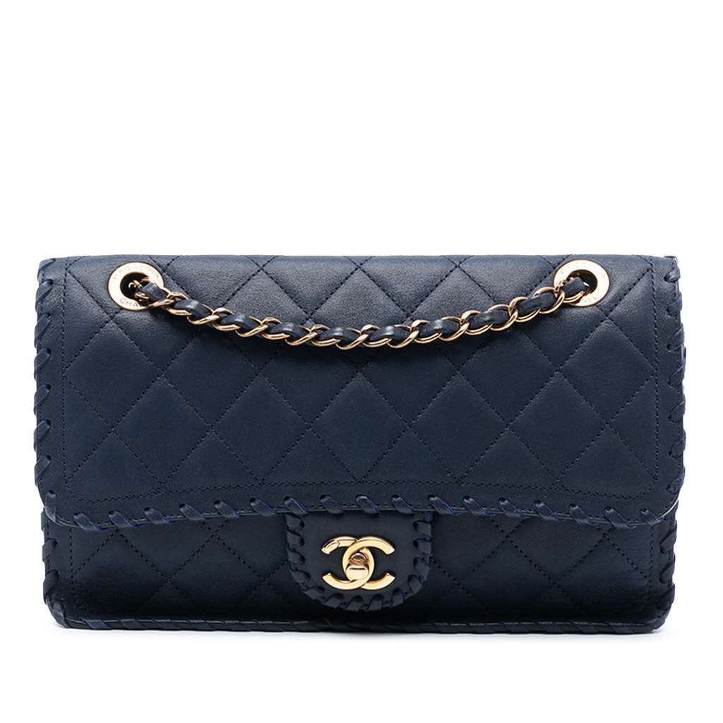 Chanel Medium Quilted Iridescent Calfskin Happy Stitch Flap