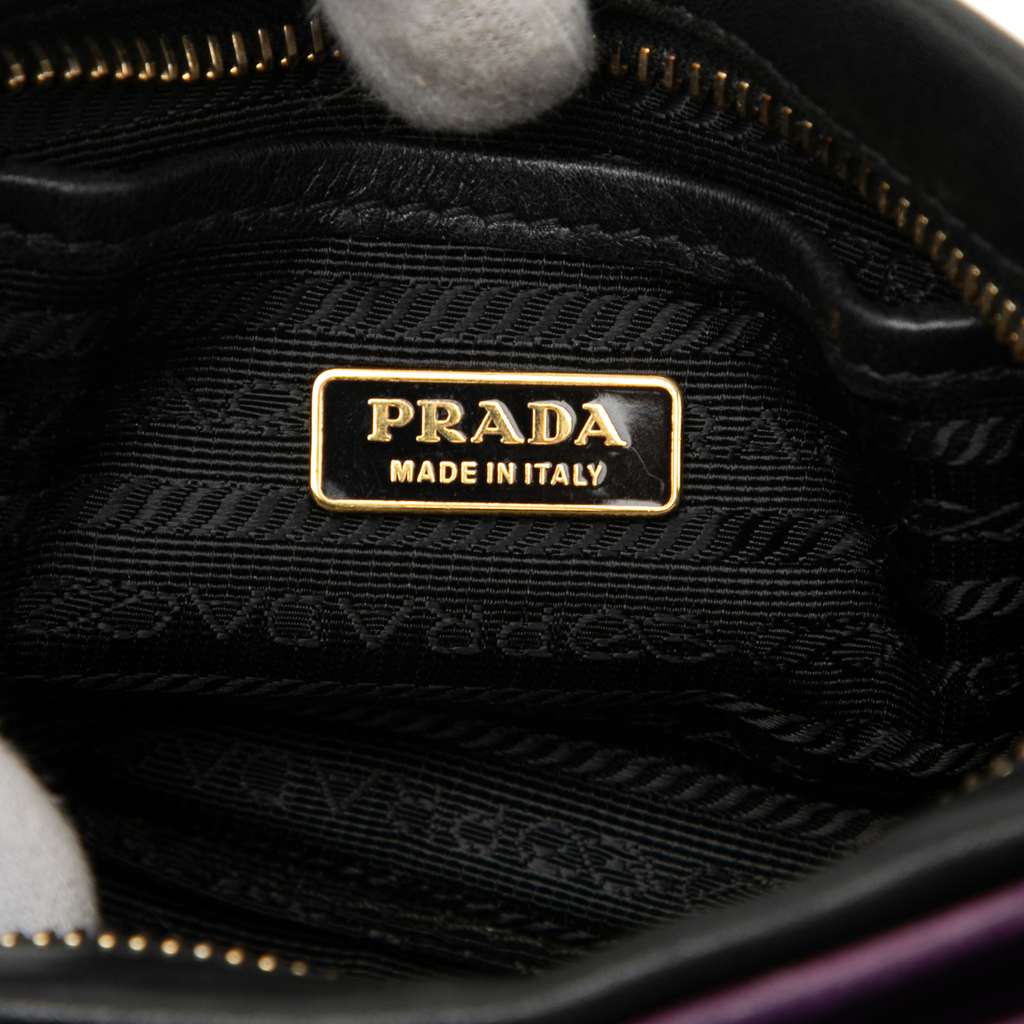 Prada Bicolor Nappa Fiocco Bow Clutch on Strap - 5