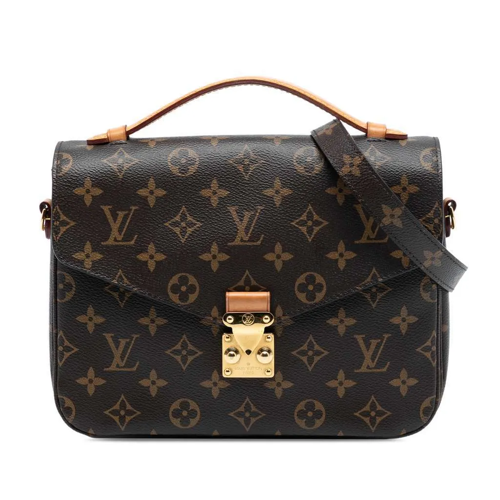 Louis Vuitton Monogram Pochette Metis Brown Good - Front View