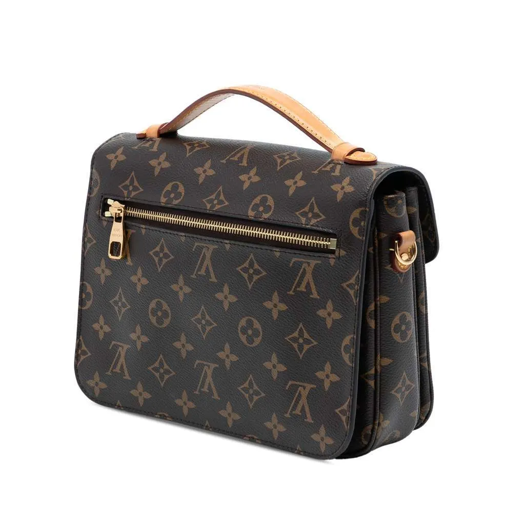 Louis Vuitton Monogram Pochette Metis Brown Good - Back View