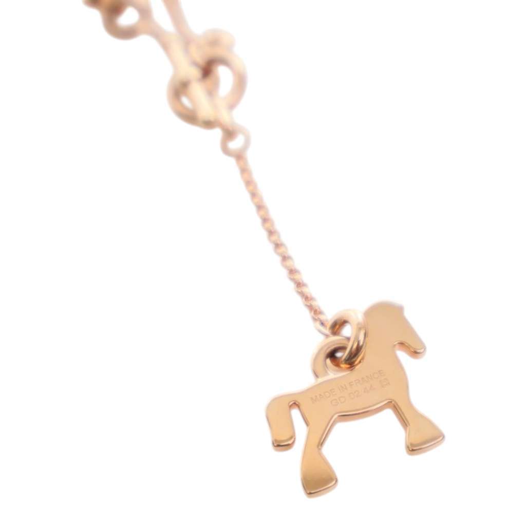 Hermès Rose Gold Plated Enamel Cheval Necklace - 2