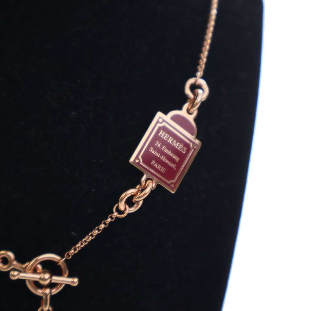Hermès Rose Gold Plated Enamel Cheval Necklace - 3