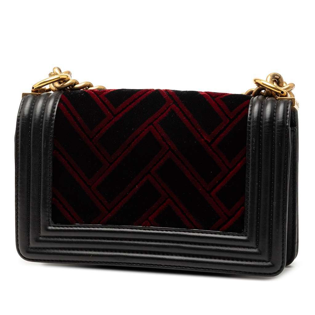 Chanel Small Velvet and Calfskin Boy Flap - 2
