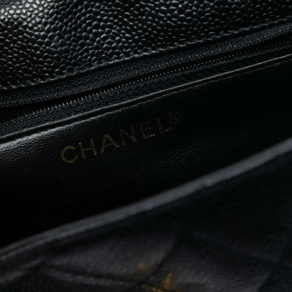 Chanel Mini CC Quilted Caviar Envelope Flap Black Leather Very good - Box View