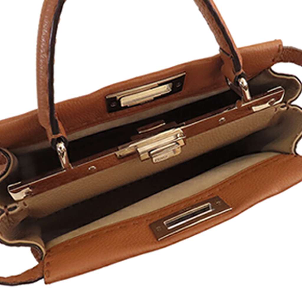 Fendi Medium Leather Selleria Peekaboo Iconic Satchel - 4