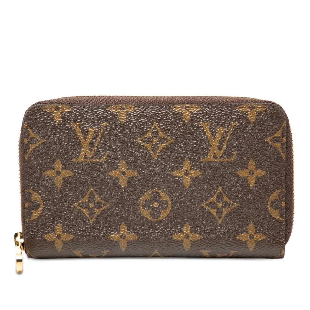 Louis Vuitton Monogram Zippy Compact Wallet Brown Good - Front View