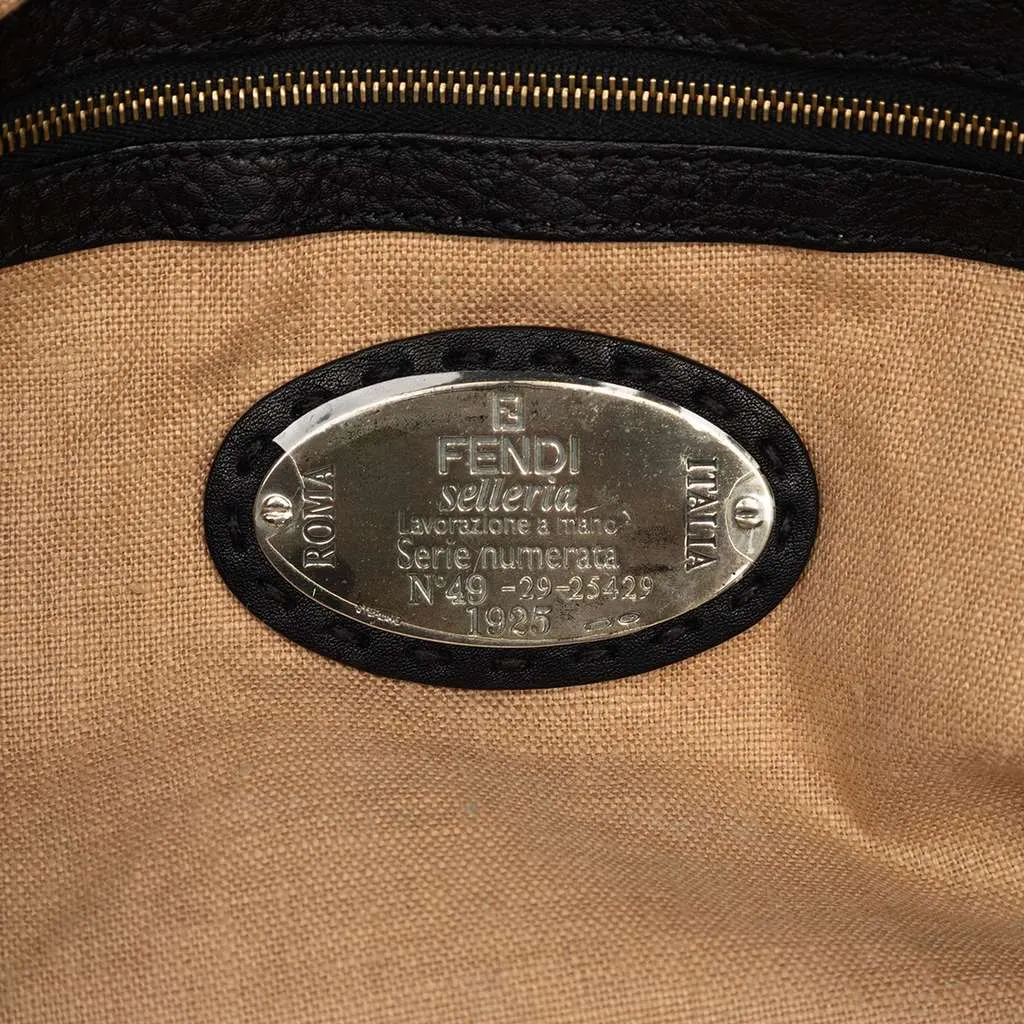 Fendi Large Leather Selleria Villa Borghese Tote Black Leather Very good - Box View