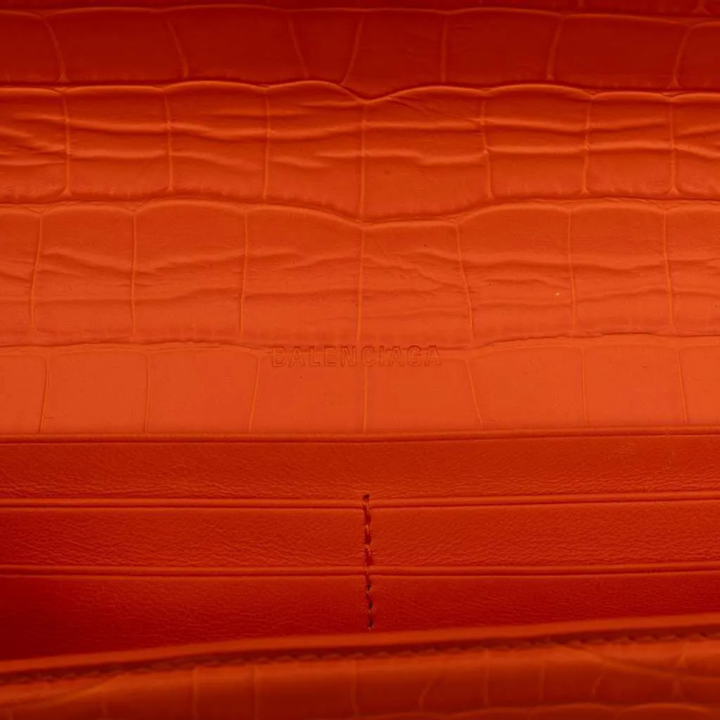 Balenciaga Croc Embossed Calfskin Gossip Chain Bag XS Orange Leather Very good - Box View