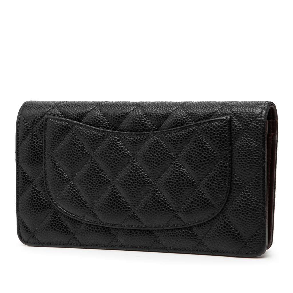 Chanel CC Quilted Caviar Yen Wallet - 2