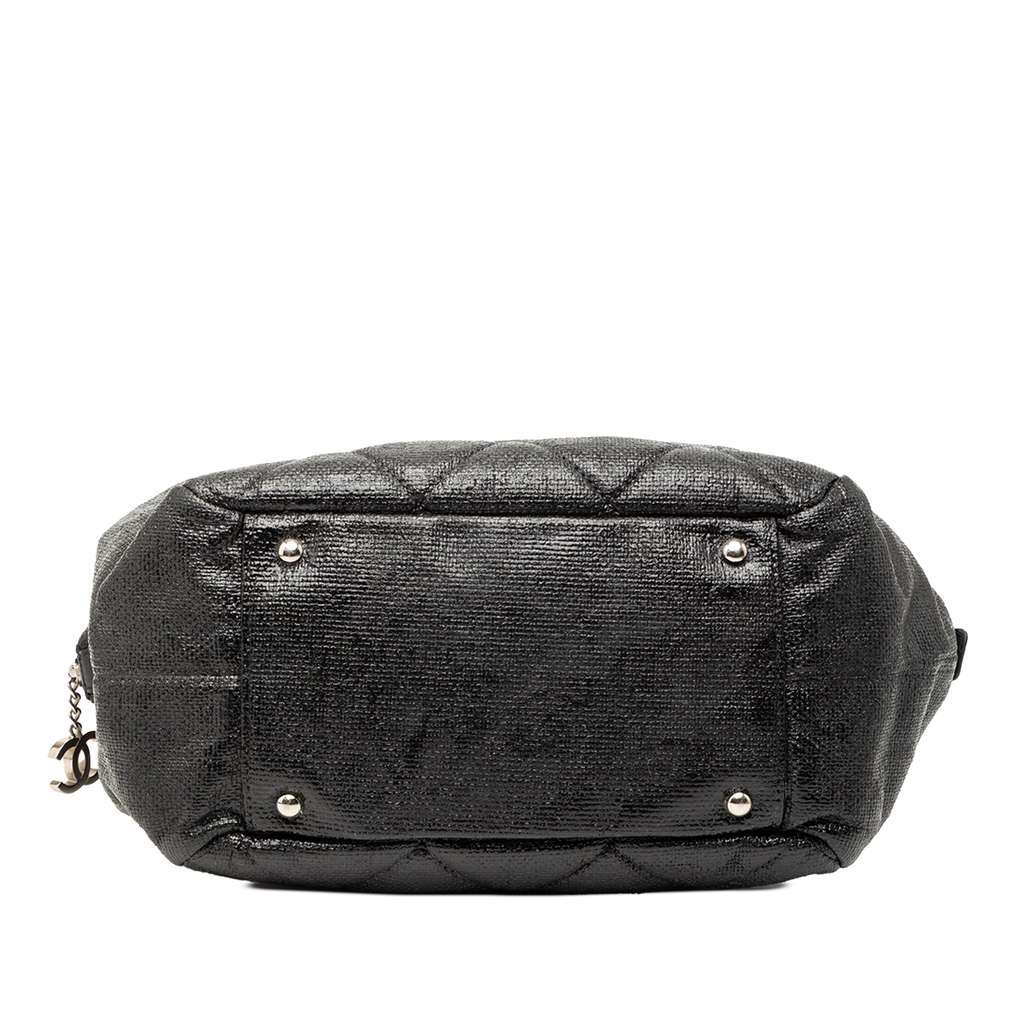 Chanel Quilted Coated Canvas Paris Biarritz Bowler Bag - 3