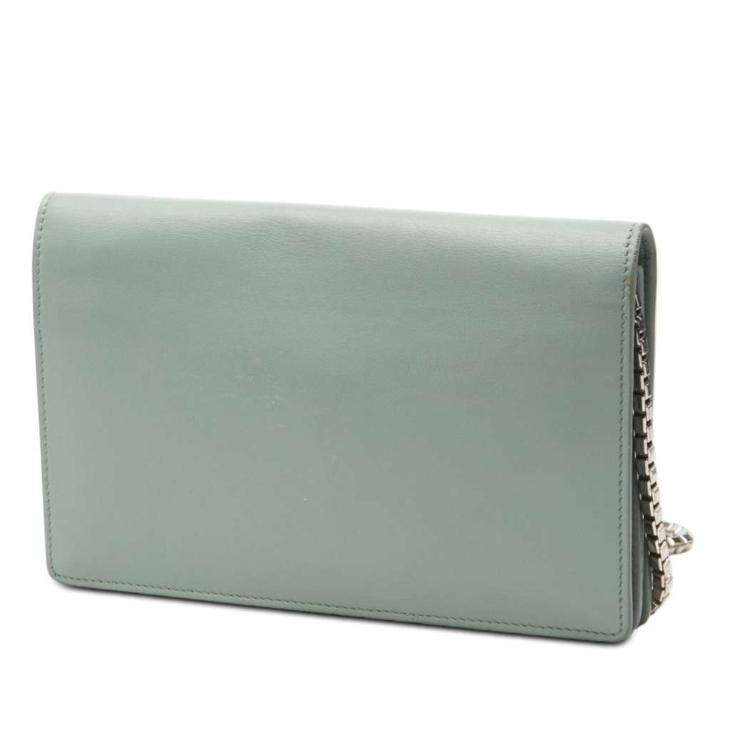 Balenciaga Leather Metal Plate City Wallet on Chain - 2