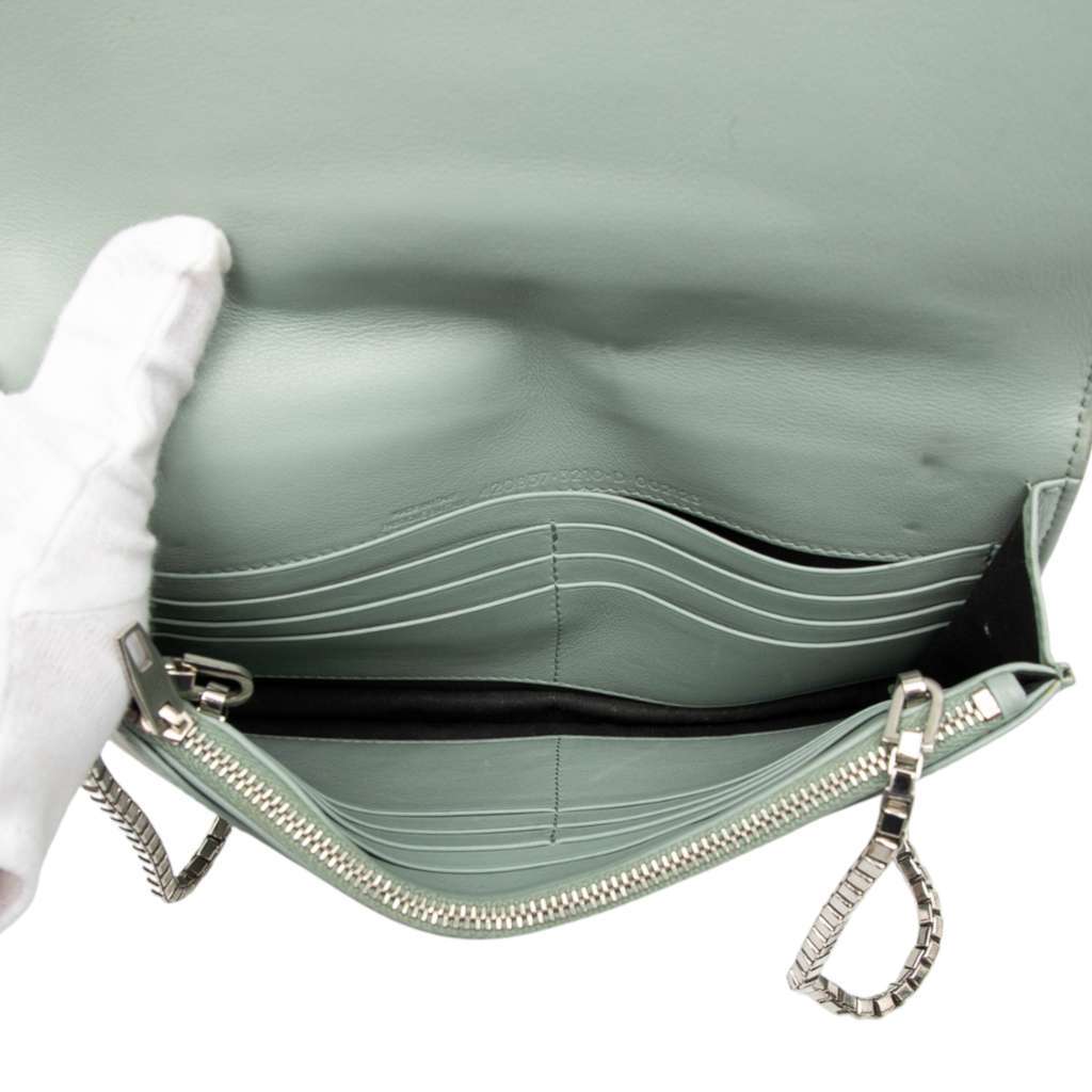 Balenciaga Leather Metal Plate City Wallet on Chain - 4