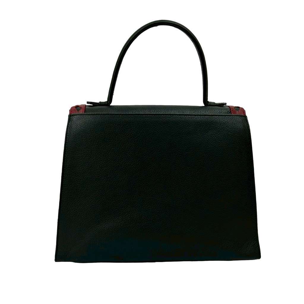 Saint Laurent Leather Diamond Cut Top Handle Bag - 2