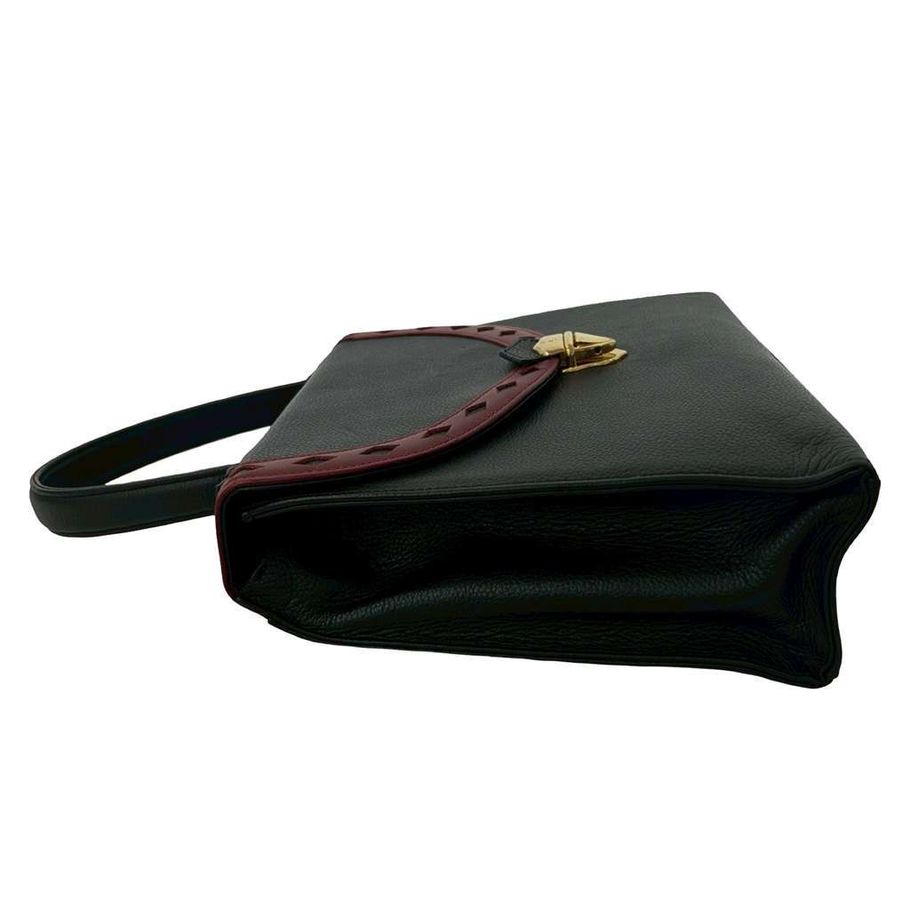 Saint Laurent Leather Diamond Cut Top Handle Bag - 5