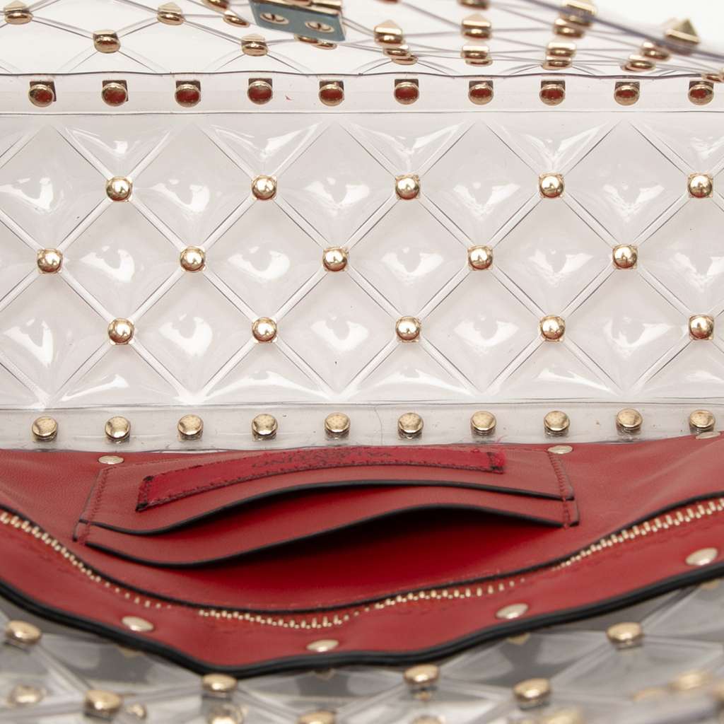 Valentino Medium PVC Rockstud Spike Satchel - 4