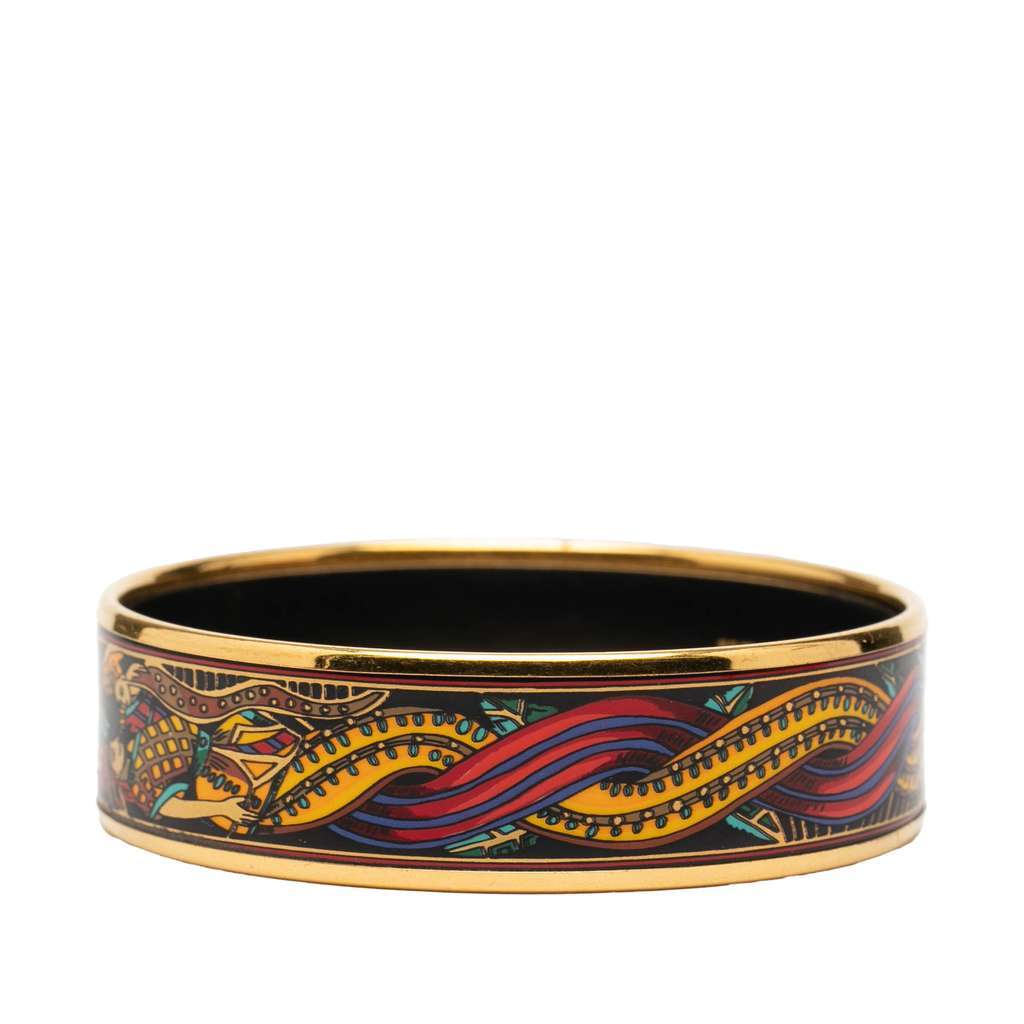 Hermès Wide Printed Enamel Bangle 65 - 2