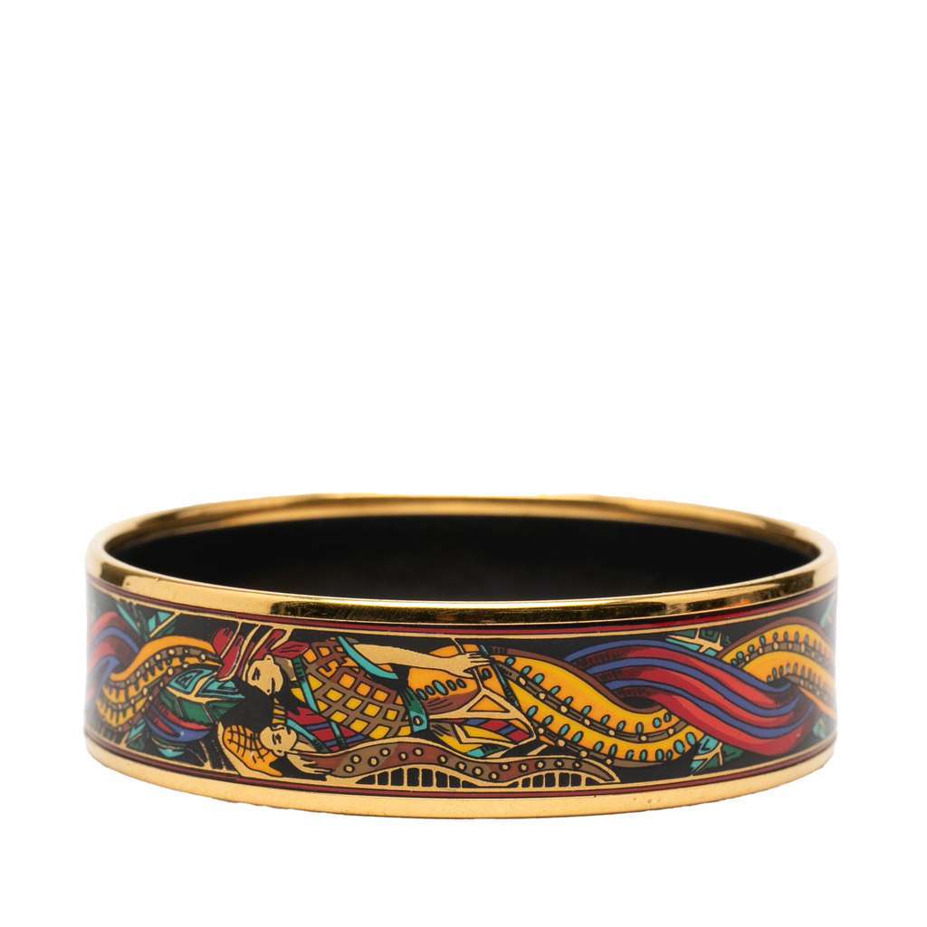 Hermès Wide Printed Enamel Bangle 65 - 3