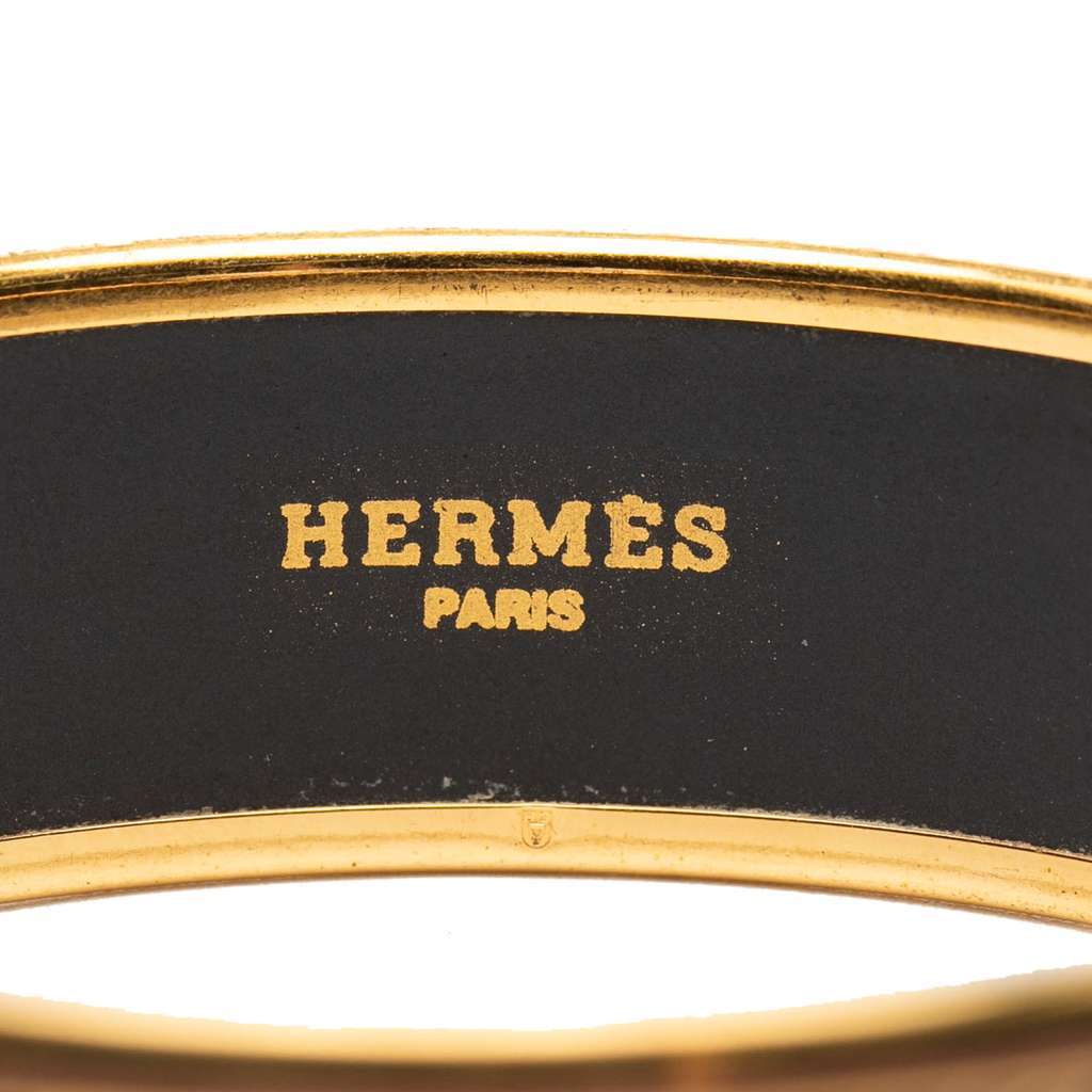 Hermès Wide Printed Enamel Bangle 65 - 4